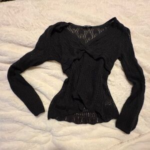 Chic Black V-Neck Women's Sweater